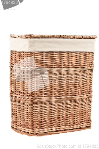 Image of laundry basket made of rattan