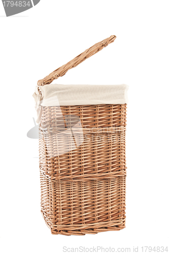 Image of laundry basket made of rattan