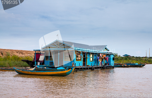 Image of Houses on stilts on Lake Tonle Sap Cambodia
