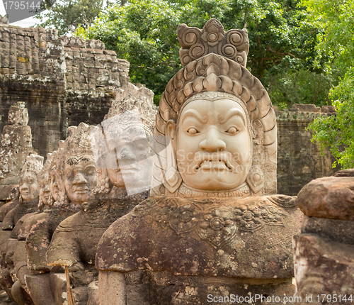 Image of Demons line entrance to south gate angkor thom