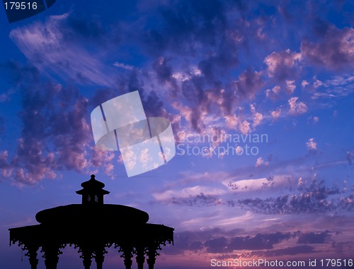 Image of Temple at sunset