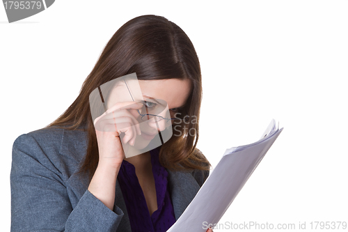 Image of  Businesswoman reading