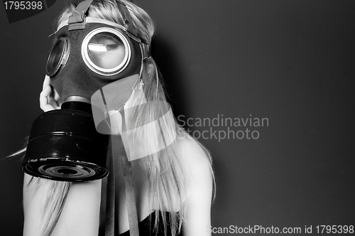 Image of Woman in gasmask