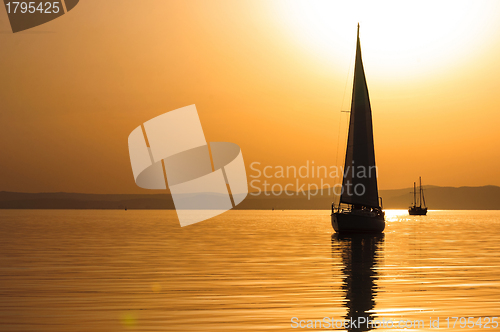 Image of Beautiful sunset at the sea