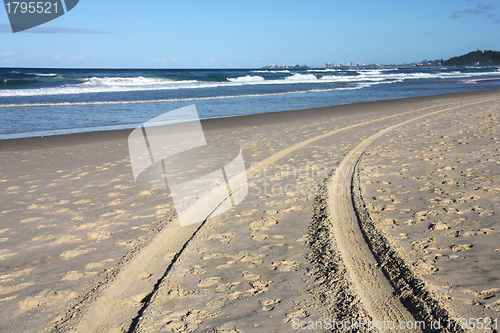 Image of Beach car tracks