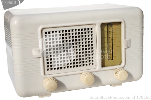 Image of White retro radio