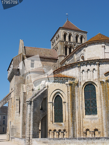 Image of fortified Saint Jouin  abbey church, France