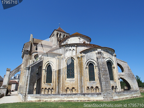 Image of fortified Saint Jouin  abbey church, France