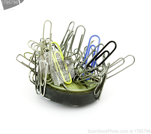 Image of Paper clips and magnet