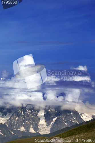 Image of Summer mountains in clouds
