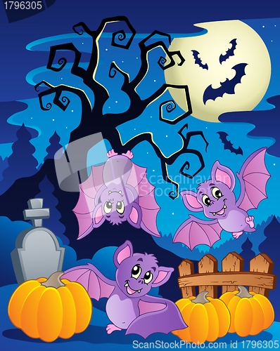 Image of Scene with Halloween tree 5