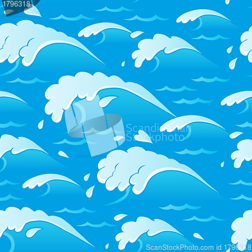 Image of Waves theme seamless background 1