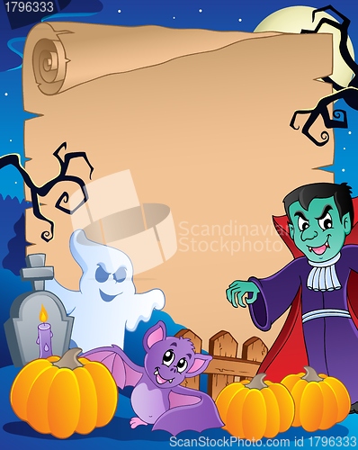 Image of Scene with Halloween parchment 1
