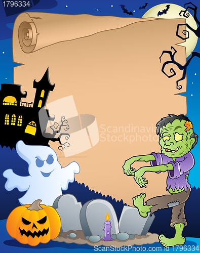 Image of Scene with Halloween parchment 3