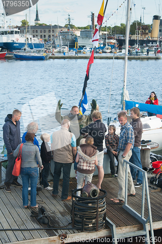 Image of TALLINN, ESTONIA - JULY 14 - Demonstration of immersing of the d