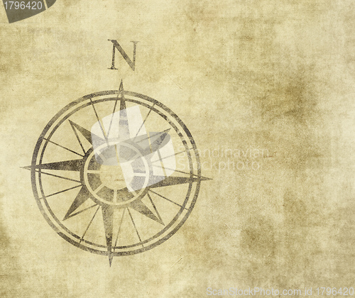 Image of north arrow on parchment