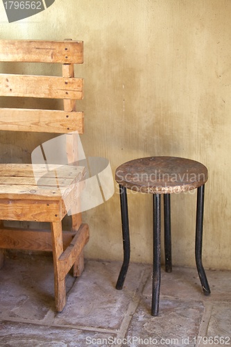 Image of Table and chair, rustic