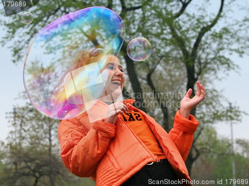 Image of Girl with bubbles