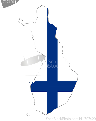 Image of Map and flag of Finland