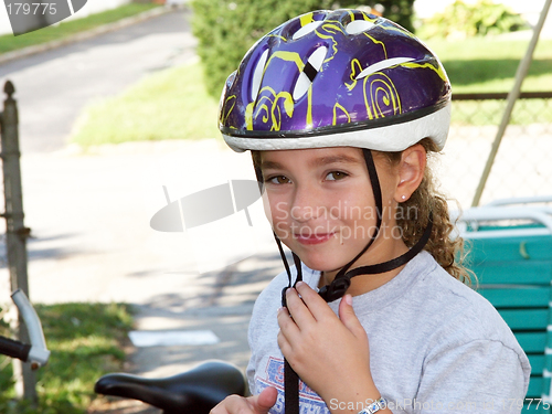 Image of Cute girl in a helmet