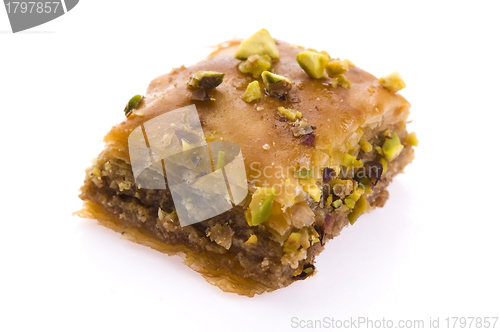Image of Baklava. Traditional middle east sweet desert isolated on the wh