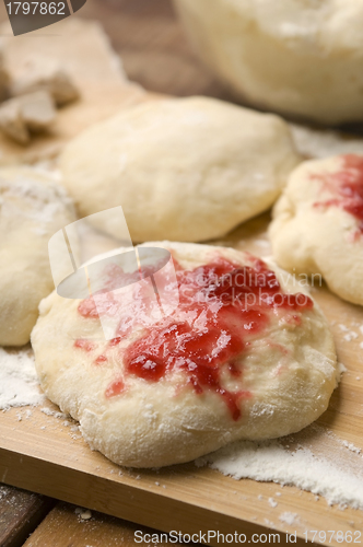 Image of Sweet doughnuts with rose marmelade