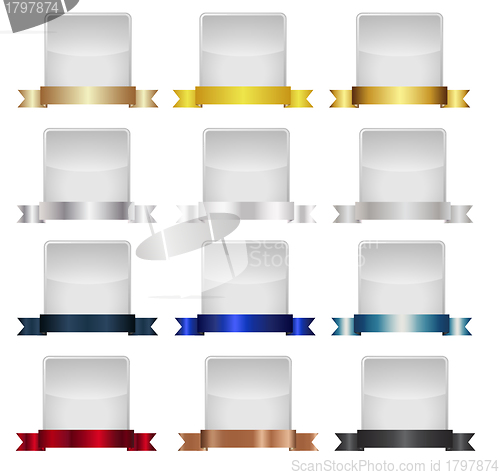 Image of Empty label set with metallic ribbons