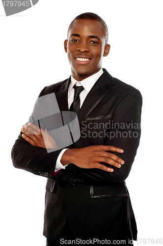 Image of Stylish portrait of company ceo over white