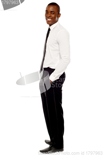 Image of Full length shot of businessman posing in style