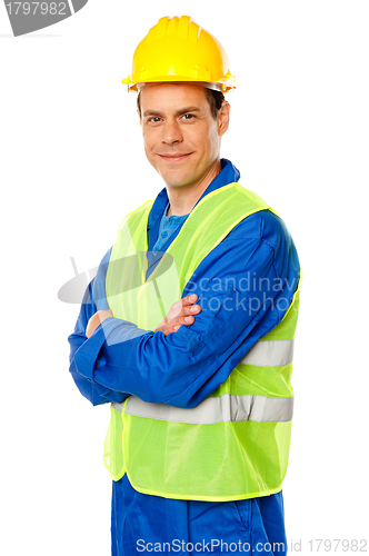 Image of Architect posing with crossed arms in style