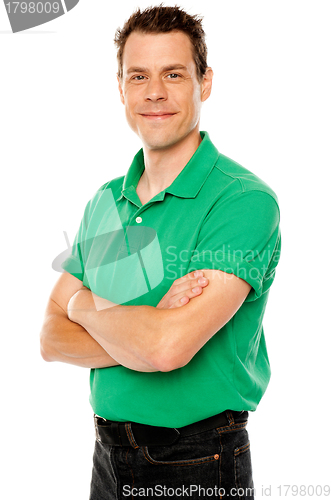 Image of Casual young man with crossed arms