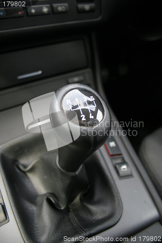 Image of Close-up of a sport car gear shifter