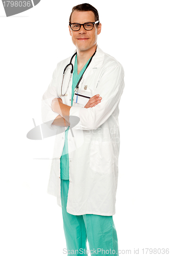 Image of Handsome young male medical specialist posing