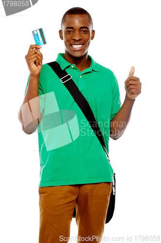Image of Cheer up its shopping time. Thumbs up