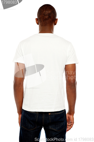 Image of Rear view of casual young guy
