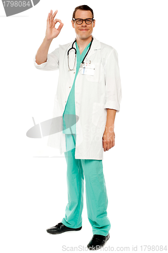 Image of Medical practitioner showing excellent gesture