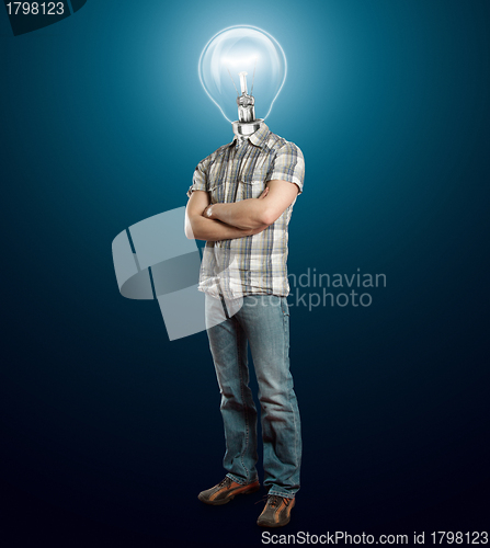 Image of Lamp Head Businessman