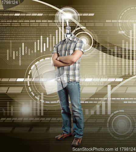Image of Lamp Head Businessman