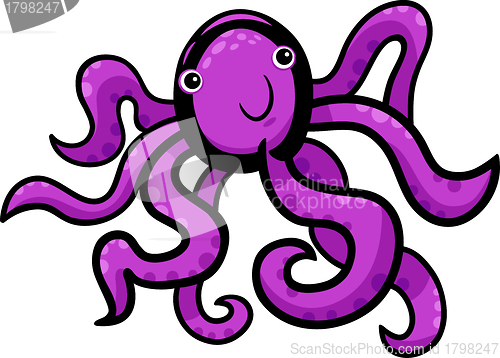 Image of cartoon illustration of cute octopus