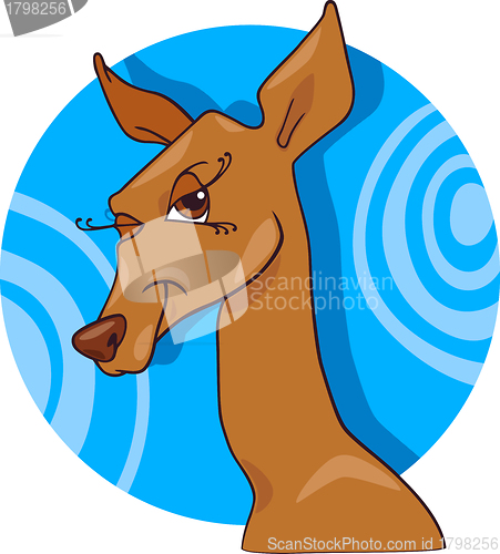Image of cute doe or roe cartoon character