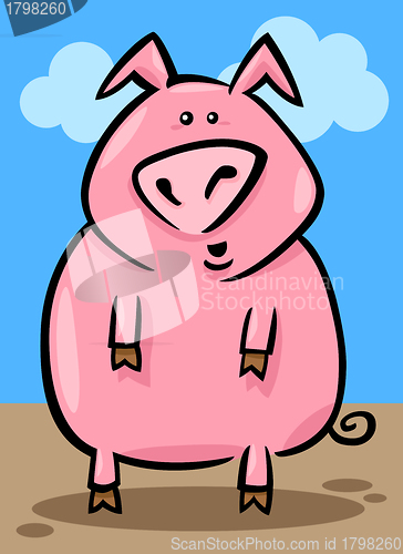 Image of cartoon illustration of farm pig