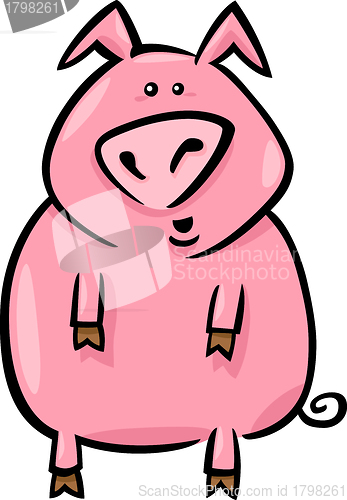 Image of cartoon illustration of farm pig