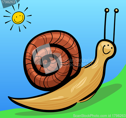 Image of cute snail cartoon illustration