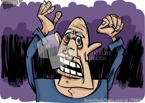 Image of cartoon sketch of scared man