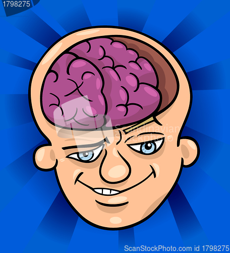 Image of brainy man cartoon illustration