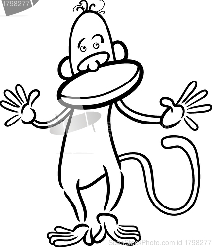 Image of monkey cartoon illustration for coloring