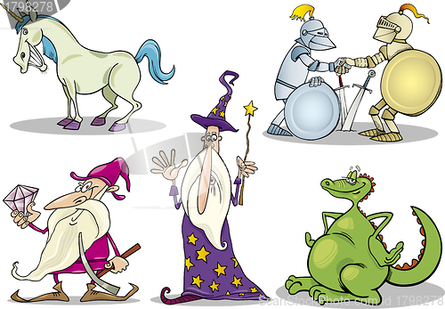 Image of Cartoon Fantasy Characters Set