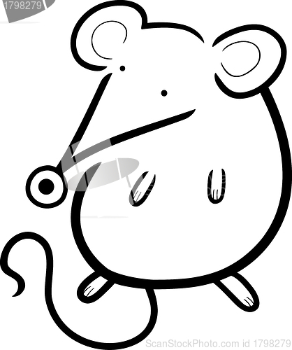 Image of cute mouse cartoon for coloring book