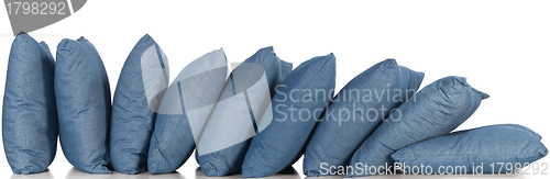 Image of blue denim pillows