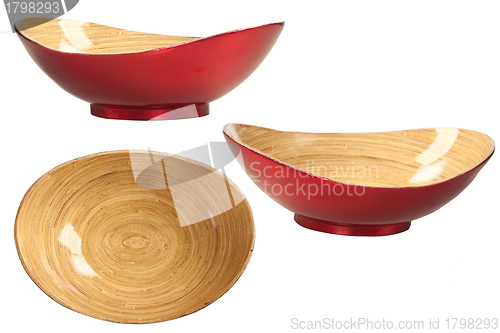 Image of Wooden Bowl Isolated on White